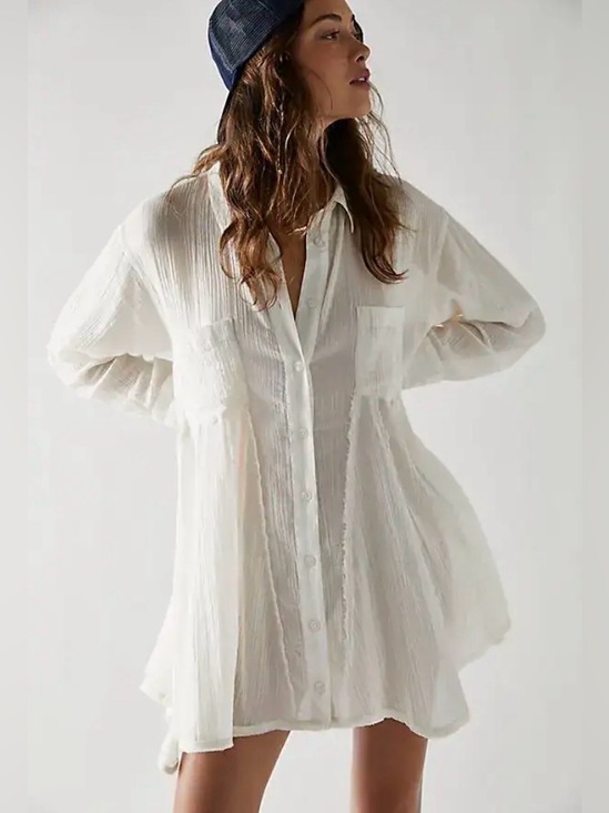 Free People Dresses & Skirts - NWOT Free People Lightweight Button-Front Shirt Dress
